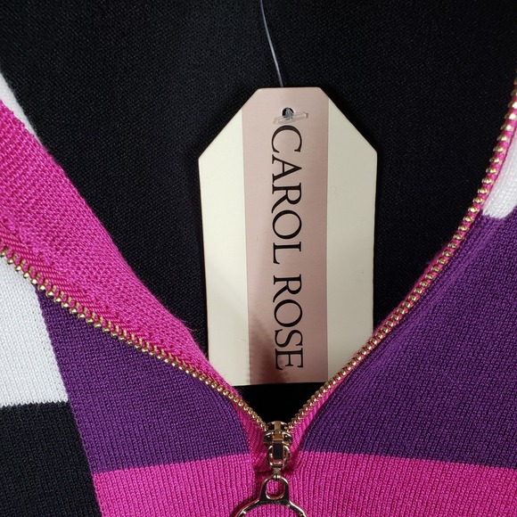 Carol Rose Women's Mock Neck Sweater Size M Colorblock‎ 1/4 Zip 3/4 Sleeve NWT - Picture 3 of 9